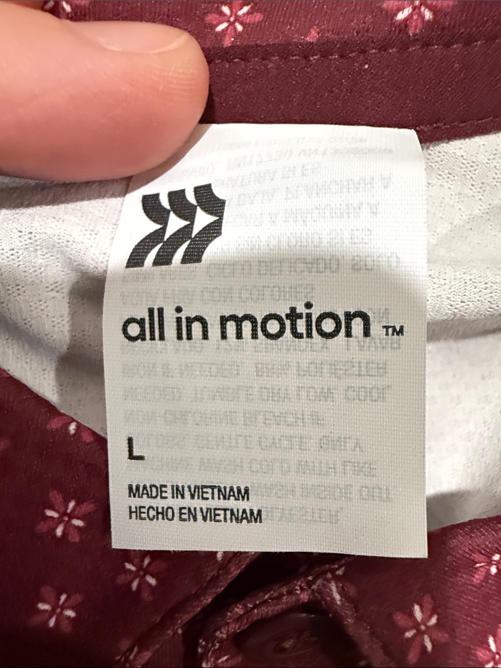 all in motion Men's Burgundy Geometric Polo - Picture 3 of 8